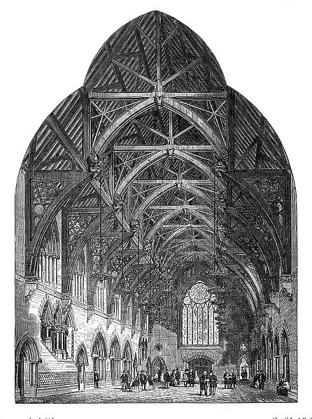 The entrance hall of the new Assize Courts at Manchester, 1864. Creator: Mason Jackson