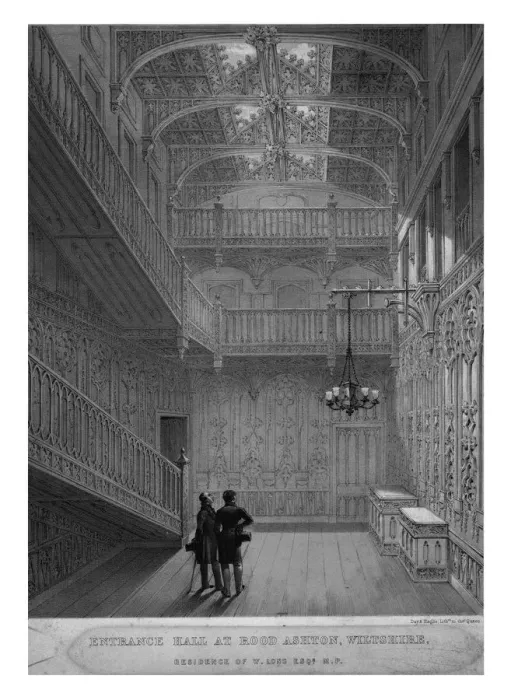 Framed Print : Entrance Hall at Rood Ashton, Wiltshire, mid 19th century. Artist: Day & Haghe Framed Print : Entrance Hall at Rood Ashton, Wiltshire, mid 19th century. Artist: Day & Haghe
