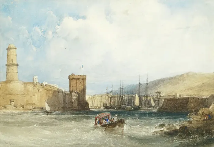 Framed Print : The Entrance to the Harbor of Marseilles, c. 1838. Creator: William Callow Framed Print : The Entrance to the Harbor of Marseilles, c. 1838. Creator: William Callow