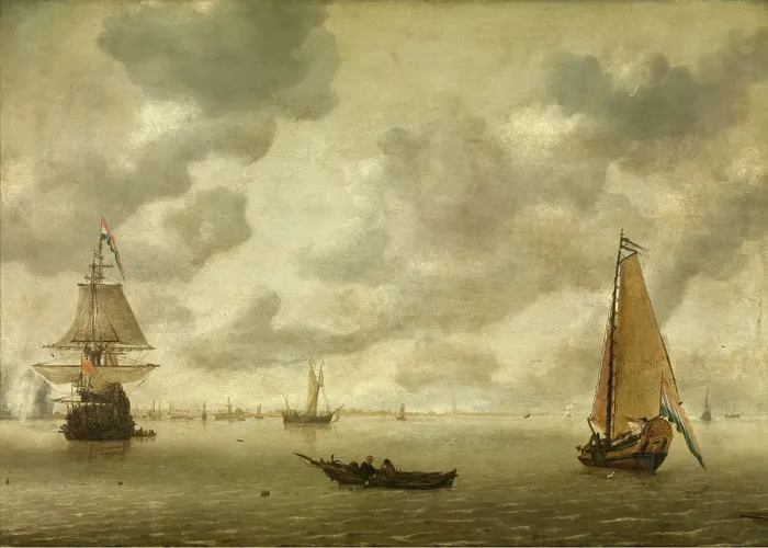 Framed Print : At the Entrance of the Harbour, 1640-1650. Creator: Hendrick van Anthonissen Framed Print : At the Entrance of the Harbour, 1640-1650. Creator: Hendrick van Anthonissen