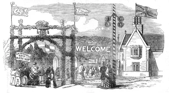 Framed Print : Entrance to Hawkstone Park, 1854. Creator: Unknown Framed Print : Entrance to Hawkstone Park, 1854. Creator: Unknown