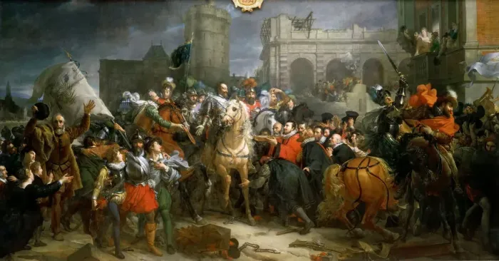 Framed Print : Entrance of Henry IV in Paris 22 March 1594. Artist: Gerard, Francois Pascal Simon (1770-1837) Framed Print : Entrance of Henry IV in Paris 22 March 1594. Artist: Gerard, Francois Pascal Simon (1770-1837)