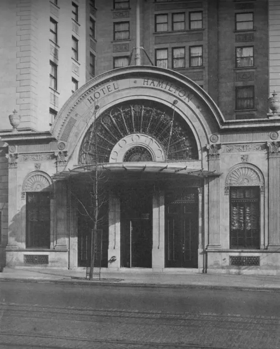 Framed Print : Detail of entrance, Hotel Hamilton, Washington DC, 1923