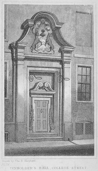 The entrance to Innholders Hall, College Street, City of London, 1830