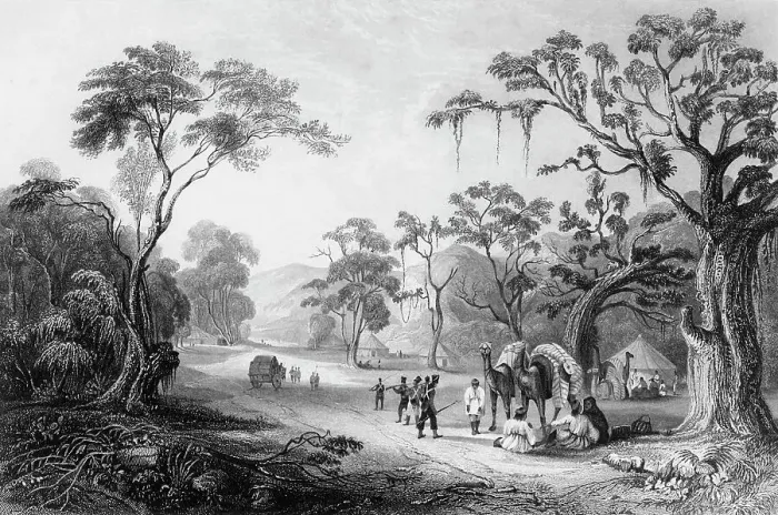 Framed Print : Entrance to the Keree Pass, 1845. Creator: Unknown Framed Print : Entrance to the Keree Pass, 1845. Creator: Unknown