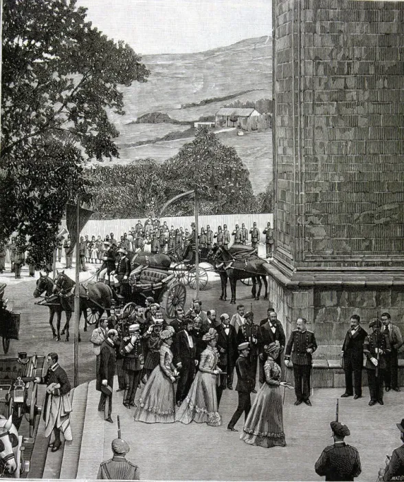 Framed Print : Entrance of the King with his mother in the Basilica of Begona in Bilbao, 1900 Framed Print : Entrance of the King with his mother in the Basilica of Begona in Bilbao, 1900