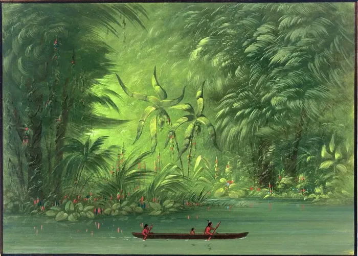 Framed Print : Entrance to a Lagoon, Shore of the Amazon, 1854 / 1869. Creator: George Catlin Framed Print : Entrance to a Lagoon, Shore of the Amazon, 1854 / 1869. Creator: George Catlin