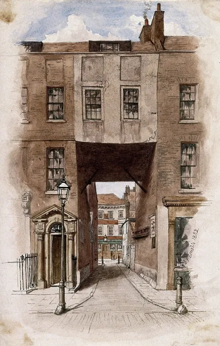Framed Print : The entrance to Little Ormond Yard, off Great Ormond Street, 1882. Creator: John Phillipps Emslie Framed Print : The entrance to Little Ormond Yard, off Great Ormond Street, 1882. Creator: John Phillipps Emslie