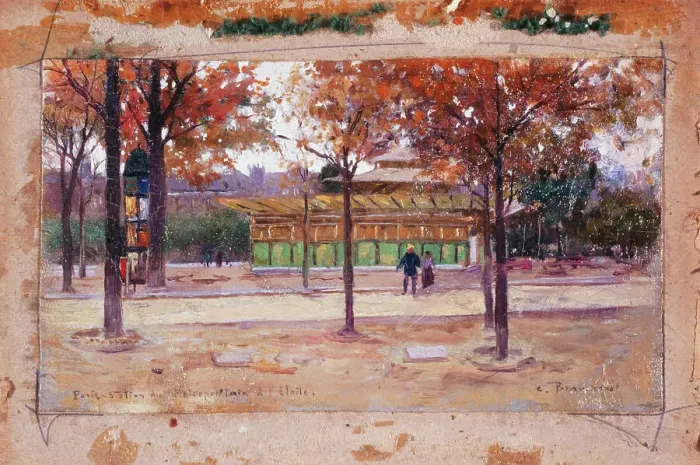 Framed Print : Entrance to the metro, Place de l'Etoile, between 1900 and 1907. Creator: Carlo Brancaccio Framed Print : Entrance to the metro, Place de l'Etoile, between 1900 and 1907. Creator: Carlo Brancaccio