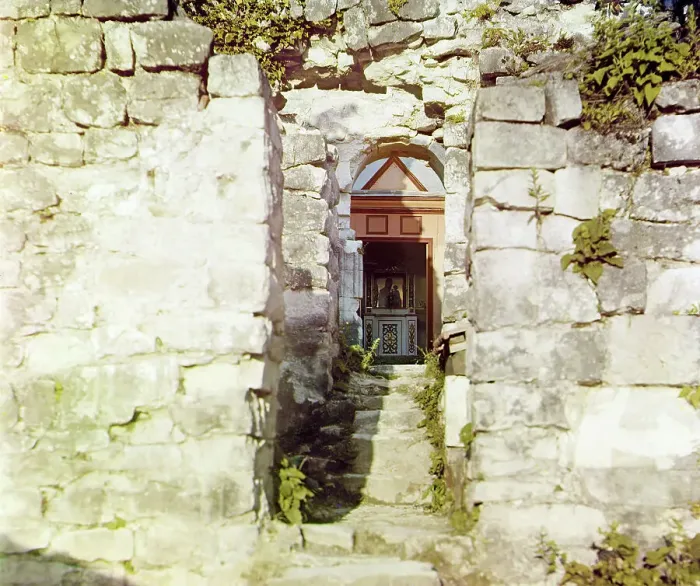 Framed Print : Entrance into the monastery, between 1905 and 1915. Creator: Sergey Mikhaylovich Prokudin-Gorsky Framed Print : Entrance into the monastery, between 1905 and 1915. Creator: Sergey Mikhaylovich Prokudin-Gorsky