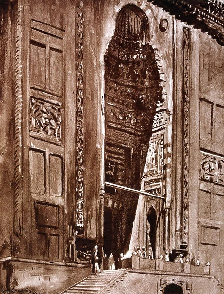 Entrance to the Mosque of Sultan Hassan, 1928. Artist: Louis Cabanes