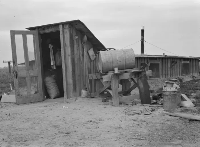 Framed Print : Entrance to Mr. and Mrs. Wardlows dugout basement home, Dead Ox Flat, Oregon, 1939 Creator: Dorothea Lange Framed Print : Entrance to Mr. and Mrs. Wardlows dugout basement home, Dead Ox Flat, Oregon, 1939 Creator: Dorothea Lange