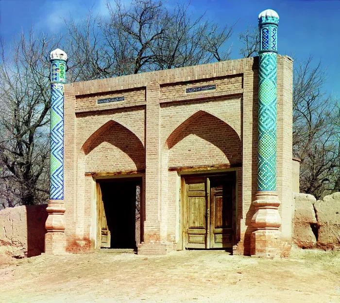 Framed Print : Entrance into Namazga mosque, Samarkand, between 1905 and 1915. Creator: Sergey Mikhaylovich Prokudin-Gorsky Framed Print : Entrance into Namazga mosque, Samarkand, between 1905 and 1915. Creator: Sergey Mikhaylovich Prokudin-Gorsky