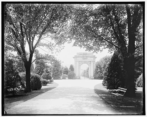 Entrance to the National Cemetery, Chattanooga, c1902. Creator: William H. Jackson