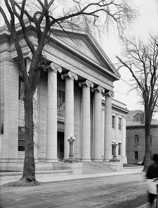 Framed Print : Entrance to new probate house, Salem, Mass. between 1909 and 1920. Creator: Unknown Framed Print : Entrance to new probate house, Salem, Mass. between 1909 and 1920. Creator: Unknown