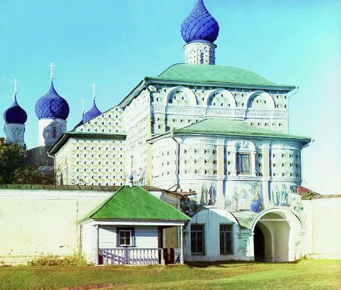Framed Print : Entrance into the Nikolskaia Church in the Makaryev Monastery, 1910. Creator: Sergey Mikhaylovich Prokudin-Gorsky Framed Print : Entrance into the Nikolskaia Church in the Makaryev Monastery, 1910. Creator: Sergey Mikhaylovich Prokudin-Gorsky