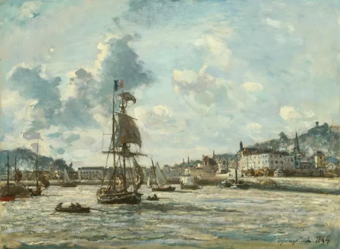 Framed Print : Entrance to the Port of Honfleur, 1863 / 64. Creator: Johan Barthold Jongkind Framed Print : Entrance to the Port of Honfleur, 1863 / 64. Creator: Johan Barthold Jongkind