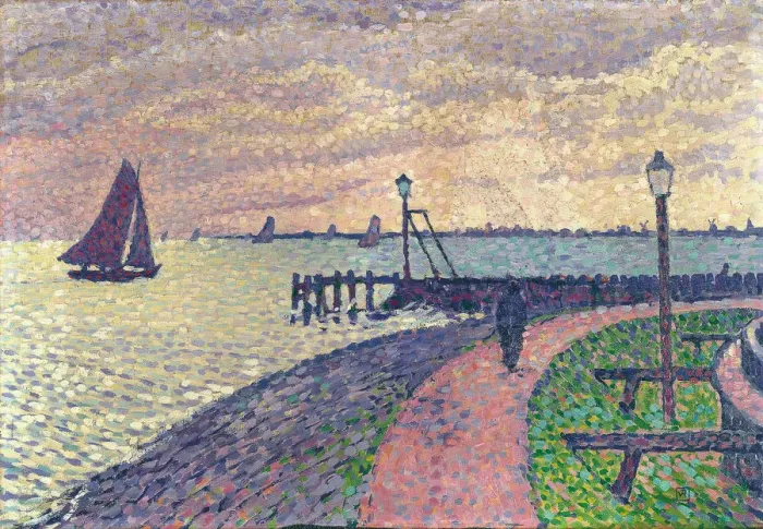 Framed Print : Entrance to the Port of Volendam. Artist: Rysselberghe, Theo van (1862-1926) Framed Print : Entrance to the Port of Volendam. Artist: Rysselberghe, Theo van (1862-1926)