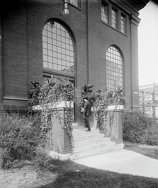 Front entrance to power house, National Cash Register [Company], Dayton, Ohio, (1902?). Creator: William H. Jackson