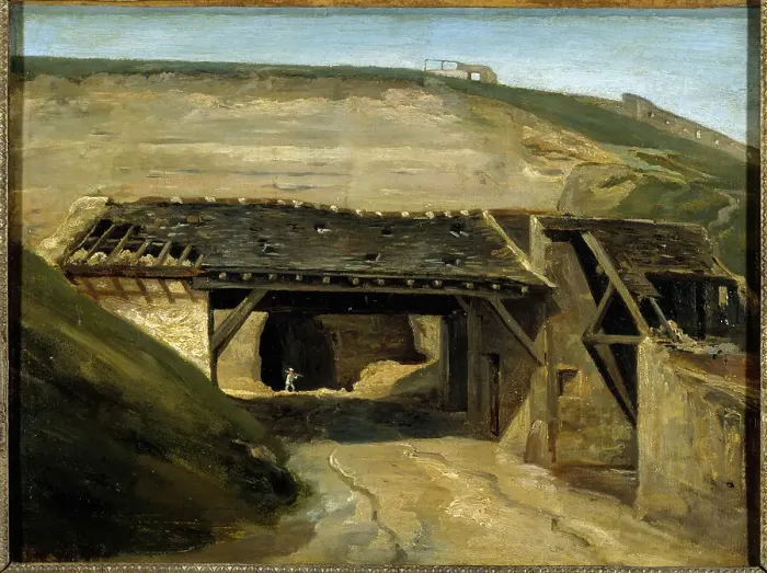 Framed Print : Entrance to a quarry in Montmartre, 1816. Creator: Etienne Bouhot Framed Print : Entrance to a quarry in Montmartre, 1816. Creator: Etienne Bouhot