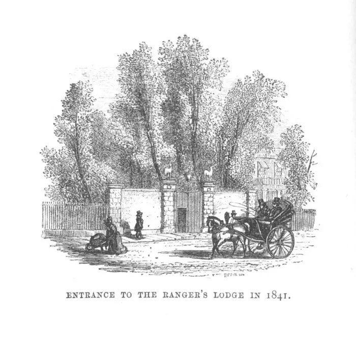 Framed Print : Entrance to the Rangers Lodge in 1841, c1870 Framed Print : Entrance to the Rangers Lodge in 1841, c1870