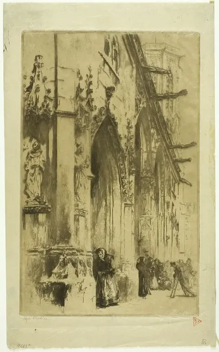 Framed Print : Entrance to Saint-Germain-l'Auxerrois, Paris, 1902. Creator: Edgar Chahine Framed Print : Entrance to Saint-Germain-l'Auxerrois, Paris, 1902. Creator: Edgar Chahine