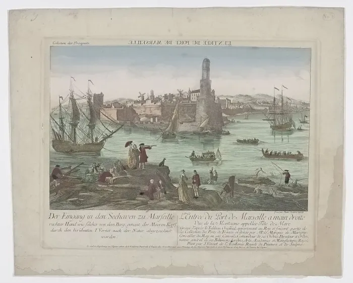 Framed Print : Entrance to the seaport of Marseille, 1755-1779. Creator: Balthasar Friedrich Leizelt Framed Print : Entrance to the seaport of Marseille, 1755-1779. Creator: Balthasar Friedrich Leizelt