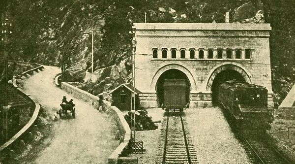 Entrance of the Simplon Tunnel (12 1  /  2 Miles Long) Connecting Switzerland and Italy, c1930