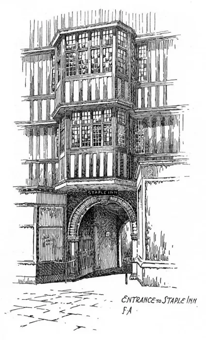 Framed Print : Entrance to Staple Inn, Holborn, London, 1912. Artist: Frederick Adcock Framed Print : Entrance to Staple Inn, Holborn, London, 1912. Artist: Frederick Adcock