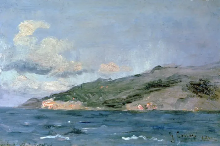 Framed Print : Entrance to the Straits of Gibraltar, 1848. Artist: Gustave Courbet Framed Print : Entrance to the Straits of Gibraltar, 1848. Artist: Gustave Courbet