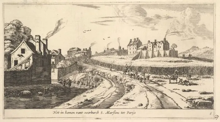 Framed Print : Entrance to the Suburb of Saint Marceau near Paris, 17th century. Creator: Reinier Zeeman Framed Print : Entrance to the Suburb of Saint Marceau near Paris, 17th century. Creator: Reinier Zeeman