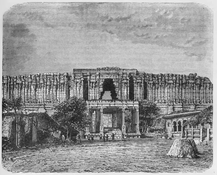 Framed Print : Entrance to the Temple of Seringham, c1891. Creator: James Grant Framed Print : Entrance to the Temple of Seringham, c1891. Creator: James Grant