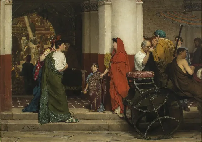 Framed Print : Entrance of the Theatre, 1866. Creator: Alma-Tadema, Sir Lawrence (1836-1912) Framed Print : Entrance of the Theatre, 1866. Creator: Alma-Tadema, Sir Lawrence (1836-1912)