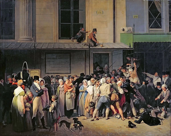 The Entrance to the Theatre de l?Ambigu-Comique before a Free Performance, 1819. Artist: Boilly, Louis-Leopold (1761-1845)