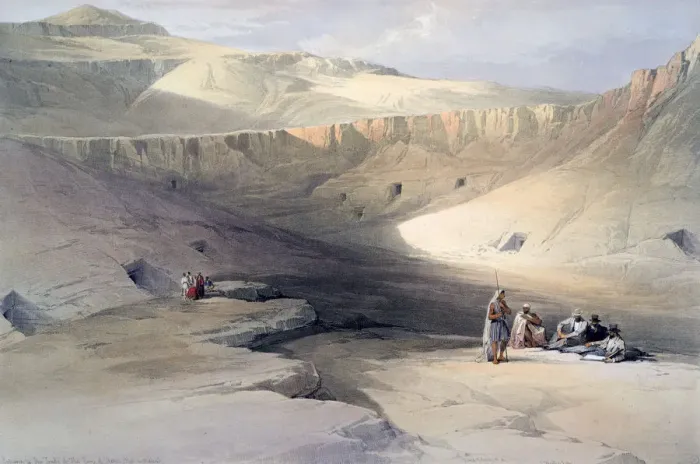 Framed Print : Entrance to the Tombs of the kings of Thebes, Bab-el-Malouk, 19th century. Artist: David Roberts Framed Print : Entrance to the Tombs of the kings of Thebes, Bab-el-Malouk, 19th century. Artist: David Roberts