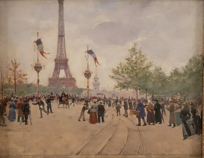Framed Print : Entrance to the Universal Exhibition of 1889. Creator: Jean Beraud Framed Print : Entrance to the Universal Exhibition of 1889. Creator: Jean Beraud