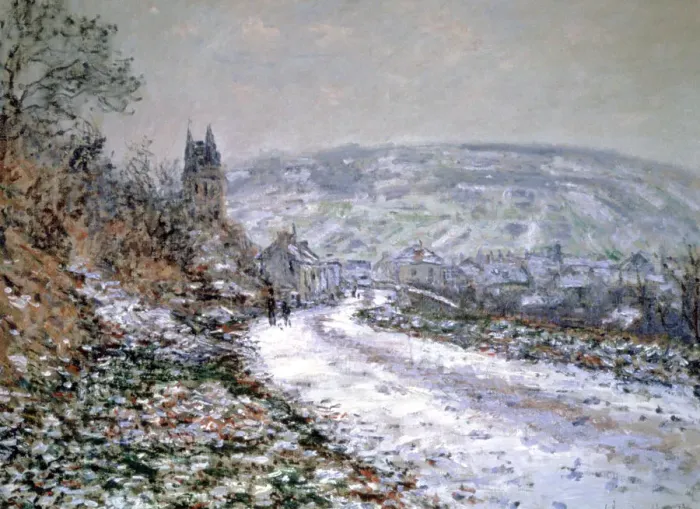 Framed Print : Entrance to the Village of Vetheuil in Winter, 1880. Artist: Claude Monet Framed Print : Entrance to the Village of Vetheuil in Winter, 1880. Artist: Claude Monet