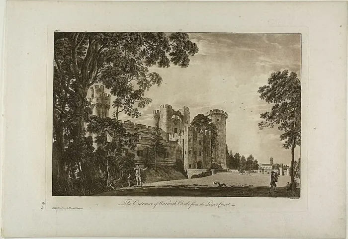 Framed Print : The Entrance of Warwick Castel from the Lower Court, plate 2, January 1776 Framed Print : The Entrance of Warwick Castel from the Lower Court, plate 2, January 1776