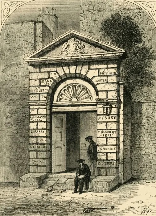 Framed Print : Entrance to Westminster School, (1881). Creator: Unknown Framed Print : Entrance to Westminster School, (1881). Creator: Unknown