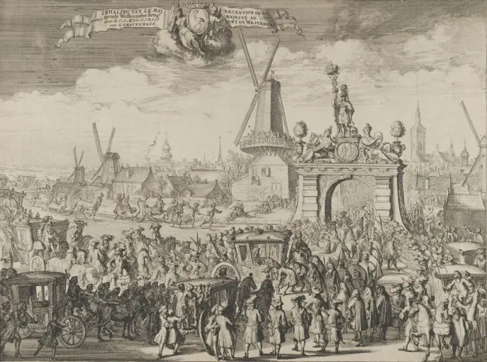 Framed Print : Entrance of William III into The Hague (Inhaling van S. K. Maj