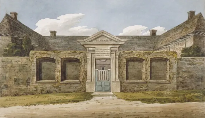 Framed Print : Entrance to the Winchester Almshouses on Richmond Hill, Surrey, c1820 Framed Print : Entrance to the Winchester Almshouses on Richmond Hill, Surrey, c1820