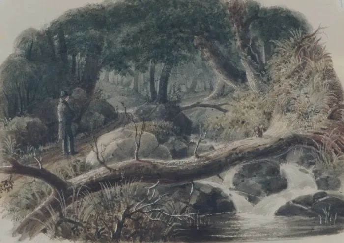 Framed Print : The Entrance to a Wood, 1836. Creator: Robert Walter Weir Framed Print : The Entrance to a Wood, 1836. Creator: Robert Walter Weir