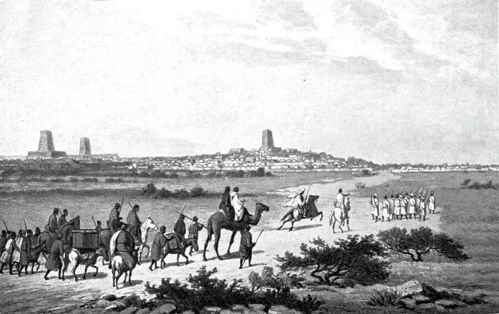 Framed Print : Entrée de Barth a Tombouctou le septembre 1853; L'Ouest Africain, 1914. Creator: Johann Martin Bernatz Framed Print : Entrée de Barth a Tombouctou le septembre 1853; L'Ouest Africain, 1914. Creator: Johann Martin Bernatz