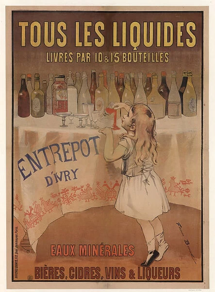 Entrepot d Ivry. Eaux minerales, Bieres, Cidres, Vins & Liqueurs, 1897