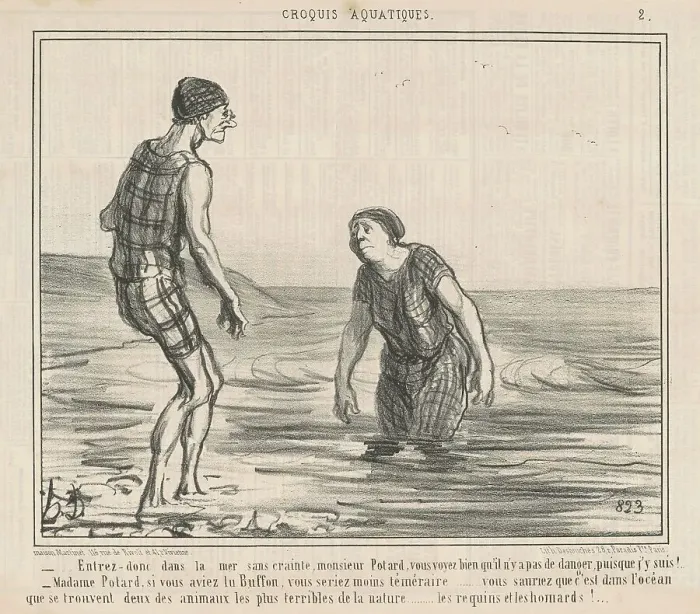 Framed Print : Entrez donc dans la mer sans crainte... 19th century. Creator: Honore Daumier