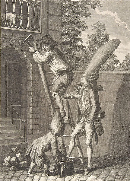 The Entry of the Baron of Caprice to the Home of Miss Favors (Entrédu... second half 18th century. Creator: Anon)