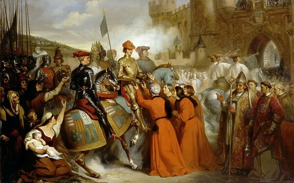 Entry of Charles VII into Rouen, 10 November 1449. Artist: Decaisne, Henri (1799-1852)