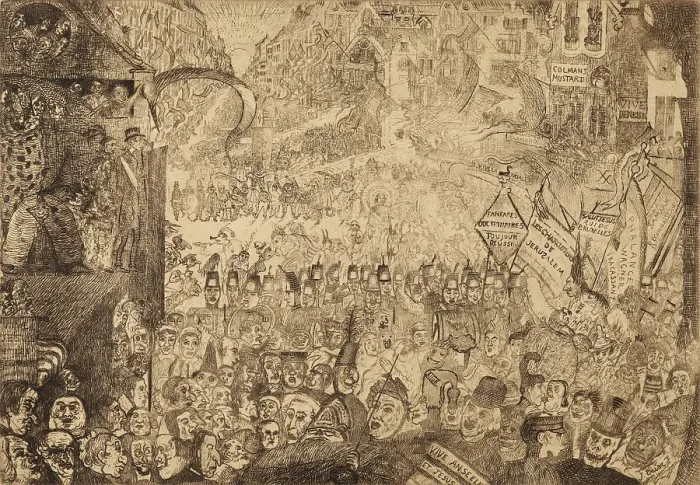 Framed Print : Entry of Christ into Brussels, 1898. Creator: James Ensor Framed Print : Entry of Christ into Brussels, 1898. Creator: James Ensor