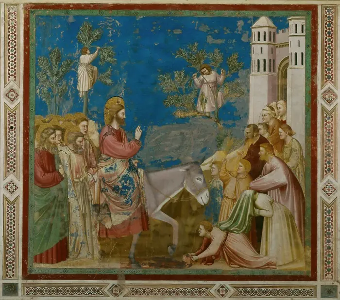 Framed Print : The Entry of Christ into Jerusalem (From the cycles of The Life of Christ), 1304-1306. Creator: Giotto di Bondone (1266-1377) Framed Print : The Entry of Christ into Jerusalem (From the cycles of The Life of Christ), 1304-1306. Creator: Giotto di Bondone (1266-1377)