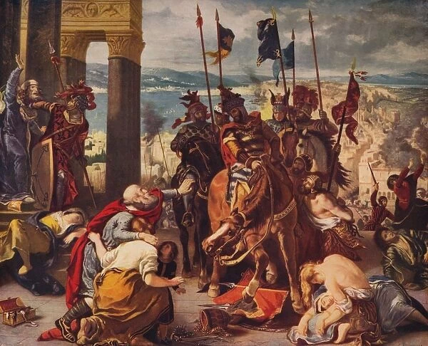 Entry of Crusaders into Constantinople, 1840, (c1915). Artist: Eugene Delacroix